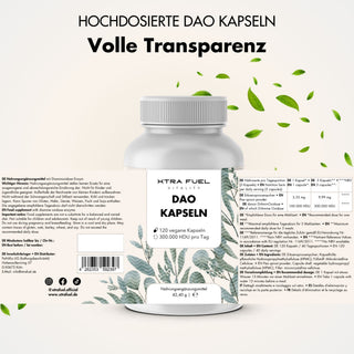 DAO DiAminOxidase capsules - Veganistische bron uit erwtenscheuten met 300.000 HDU per dag