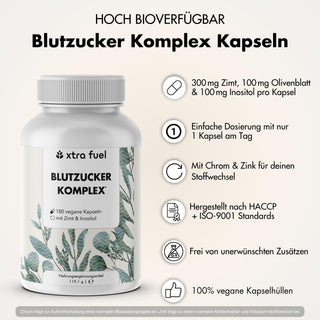 Complexe glycémique* - mélange de nutriments avec cannelle de Ceylan, inositol & feuille d'olivier