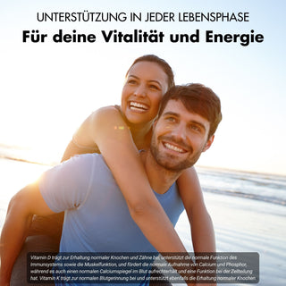 Capsules de vitamine D3 + K2 - 20 000 UI + 200 mcg - hautement pures et végétariennes