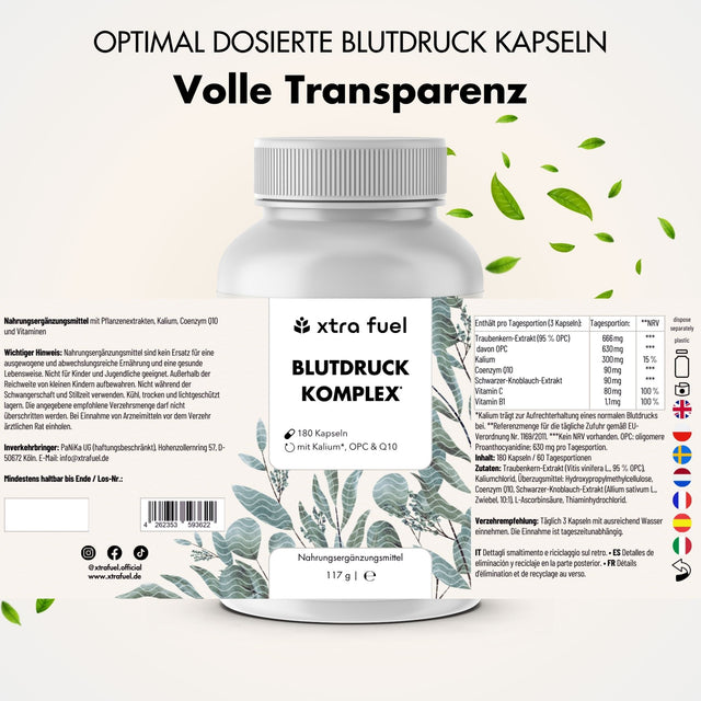 Blood Pressure Capsules* - OPC with Potassium, Q10, Black Garlic & Vitamin C