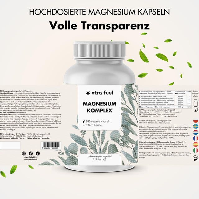 Magnesium complex* - 5-voudige formule met 400mg elementair magnesium
